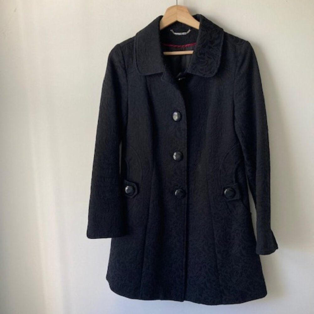 Apartment 9 Baroque Patterned Black Coat